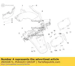 motor spatborden achter van Piaggio Group, met onderdeel nummer 2B000872, bestel je hier online: