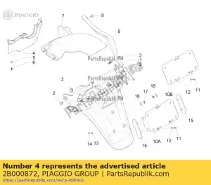 Piaggio Group 2B000872 motor spatborden achter - Onderkant