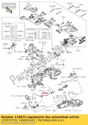 Qui puoi ordinare 01 staffa, parafango rr da Kawasaki , con numero parte 110570559: