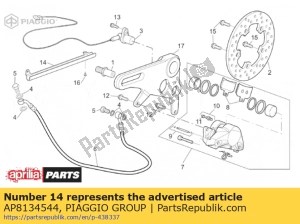 aprilia AP8134544 wspornik tylnego przewodu hamulcowego - Dół