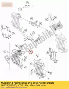 ktm 46335008000 radiador derecho '65071u - Lado inferior