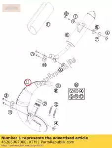 ktm 45205007000 colector de escape jun / mini 2009 - Lado inferior