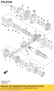 suzuki 2431141F00 engranaje, primer accionado - Lado inferior