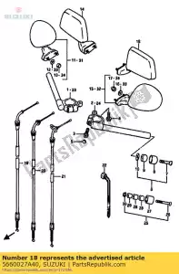 suzuki 5660027A40 mirror assy,lh. - Bottom side