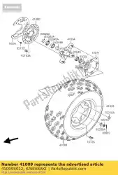 Here you can order the tire,fr ksf400-a1 from Kawasaki, with part number 41009S012: