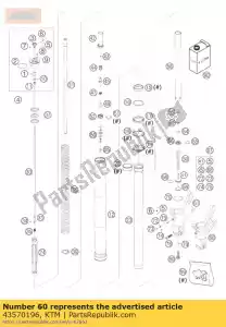 ktm 43570196 asklem l / s zwart duke 2002 - Onderkant