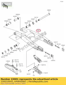 kawasaki 330010645 arm-comp-swing kx450fff - Bottom side