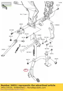 kawasaki 340110030 stand-center klz1000bff - La partie au fond