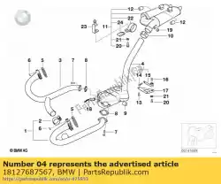 Ici, vous pouvez commander le silencieux avant (à partir de 11/2003) auprès de BMW , avec le numéro de pièce 18127687567: