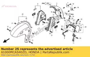 Honda 61000MCAS40ZD fender comp., fr. (a) *b1 - Bottom side