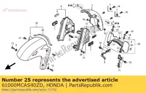 Honda 61000MCAS40ZD parafango comp., fr. (a) * b1 - Il fondo