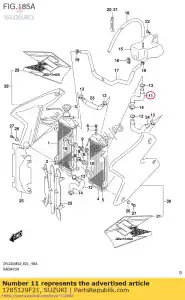 Suzuki 1785129F21 tuyau, radiateur i - La partie au fond