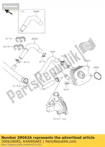 Kawasaki 390620685 tubo di raffreddamento, w / tubo di olio - Il fondo