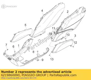 Piaggio Group 6219860090 parte posterior del cuerpo lado izquierdo - Lado inferior