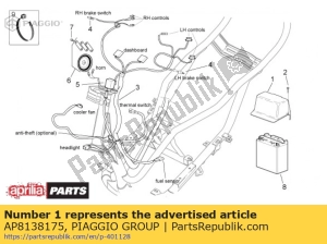 aprilia AP8138175 batterij hoes. zwart - Onderkant