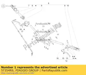 Piaggio Group 57354R6 guidon avec u.p. - La partie au fond