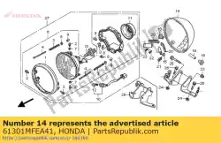 Aquí puede pedir estuche, faro de Honda , con el número de pieza 61301MFEA41: