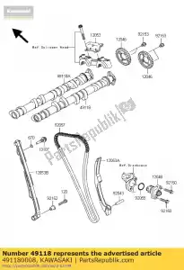 Kawasaki 491180008 wa?ek rozrz?du, dolot - Dół