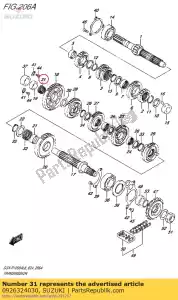 suzuki 0926324030 rolamento, 24x28x1 - Lado inferior