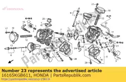 Aqui você pode pedir o suporte, jato de agulha em Honda , com o número da peça 16165KGB611: