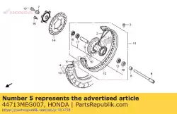 Ici, vous pouvez commander le volet, pneu (cheng shin) auprès de Honda , avec le numéro de pièce 44713MEG007: