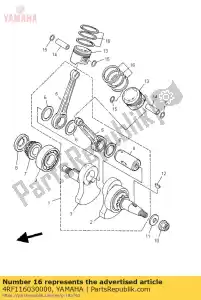 yamaha 4RF116030000 conjunto de anillo de pistón (estándar) - Lado inferior