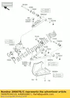 39007034110, Kawasaki, Arm-susp, fr, upp, lh, nero kawasaki kvf750 4x4 eps brute force 750 4x4i epsgef epshef gff hff camo , Nuovo