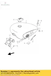 Ici, vous pouvez commander le assy de réservoir, carburant auprès de Suzuki , avec le numéro de pièce 4410038BJ02AX: