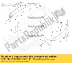 Tutaj możesz zamówić prawa pokrywa boczna od Piaggio Group , z numerem części 621138: