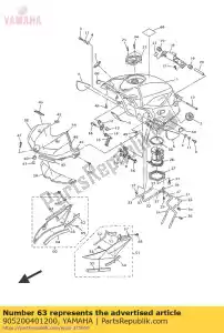 yamaha 905200401200 demper, plaat - Onderkant