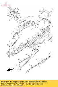 yamaha 34B2174100P4 couvercle, côté 4 - La partie au fond
