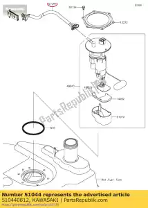 kawasaki 510440812 tube-assy kvf750ghf - Bottom side