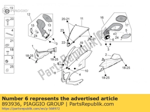 aprilia 893936 junta lh - Lado inferior