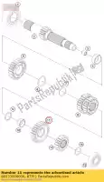 60333006000, KTM, engrenagem intermediária 6. engrenagem ktm  adventure super duke 1050 1090 1190 1290 2013 2014 2015 2016 2017 2018 2019 2020, Novo