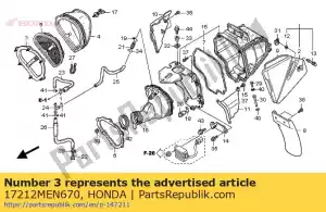 Honda 17212MEN670 ficar, elemento purificador de ar - Lado inferior