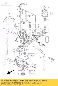 suzuki 1338343D60 aguja, chorro - Lado inferior