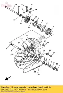 yamaha 2JX253210235 placa, zapata de freno - Lado inferior