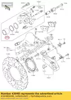 430480008, Kawasaki, pinça de pistão zr1000c7f kawasaki  kle klz vulcan z 650 750 800 900 1000 2007 2008 2009 2010 2011 2012 2013 2014 2015 2016 2017 2018 2019 2020 2021, Novo