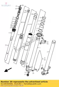 suzuki 5118036E80 stoel, veer - Onderkant