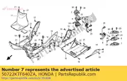 dekking, l. Bijrijder * nha60mr * (nha60mr diamant zilver metallicr) van Honda, met onderdeel nummer 50722KTF640ZA, bestel je hier online: