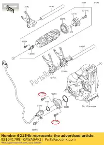 Kawasaki 921541798 perno, casquillo, 5x20 - Lado inferior