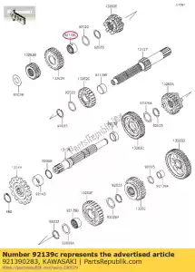 Kawasaki 921390283 bucha, 14,5x17,25x11,0 - Lado inferior