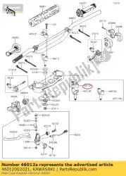 houder-handvat, upp, vet ba van Kawasaki, met onderdeel nummer 46012002021, bestel je hier online: