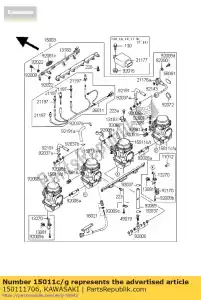 Kawasaki 150111706 carburateur, droit, extérieur - La partie au fond