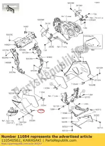 Kawasaki 110540562 support, capot cnt, rr, l - La partie au fond