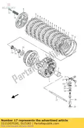 Here you can order the rod,clutch push from Suzuki, with part number 2311007G00: