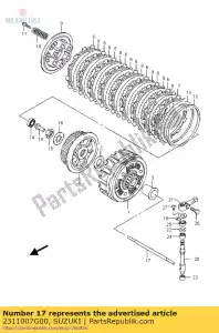 suzuki 2311007G00 rod,clutch push - Bottom side