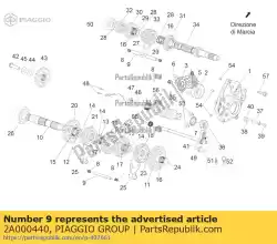 Qui puoi ordinare albero della forcella da Piaggio Group , con numero parte 2A000440: