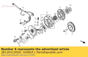 Honda 28126323000 cap, starting clutch roll - Bottom side