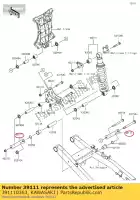 391110363, Kawasaki, 01 tirante d'asta kawasaki  400 2018 2019 2020 2021, Nuovo